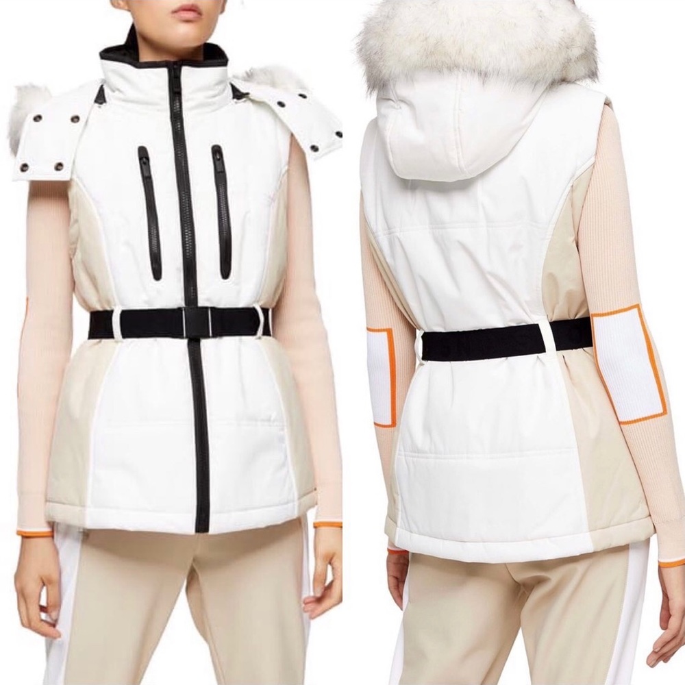 NEW!Beautiful and warm SNO Sun Faux Fur Trim Vest